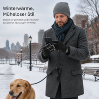Men's Suede Winter Gloves - Thermal, Touchscreen, Windproof, Non-Slip for Outdoor Cycling