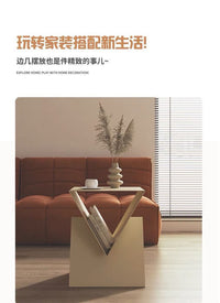 客厅沙发边几小户型轻奢边桌方几卧室床头柜设计师创意桌子小茶几 40*40*50高/黑色