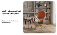 Comfortable Seating Upholstered Swivel Armchair Luxury Aesthetic Dining Chair Modern Design Indoor Furniture High-Resilience Cushion for Design Enthusiasts, Interior Designers, Restaurant, Meeting Room, Reception Area, Kitchen