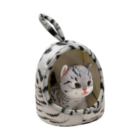 Soft Soft Cat with Bed Cute Stuffed Cat in Nest Embroidered Toy Warm for Collectors