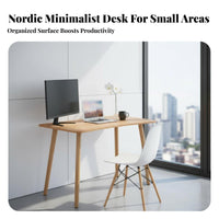 Simple Computer Desk Minimalist Design Small Home Office Desk Easy Installation Modern Writing Table for Teenagers, Remote Workers, Bedroom, Dorm Room