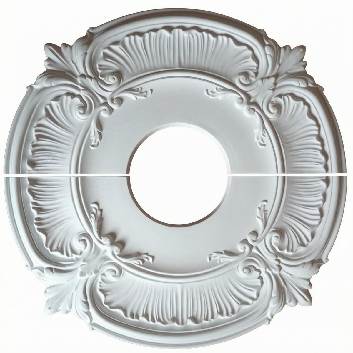 Concentric Rings PU Ceiling Plate Beaded Border Split Ceiling Plate Two-Piece