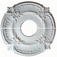 Concentric Rings PU Ceiling Plate Beaded Border Split Ceiling Plate Two-Piece