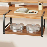 No-Drill Under Desk Hanging Organizer, Open Shelf Storage Rack for Dorm