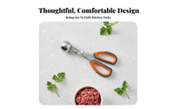 Meatball Clip Non-Slip Handle Stainless Steel Meatball Maker Ergonomic Design Stainless Steel Meatballer for Home Cooks, Parents, Meal Prep, Parties
