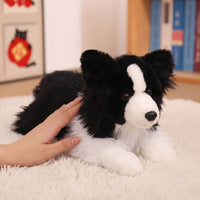 Realistic Border Collie Stuffed Stuffed Animal Lifelike Border Collie Stuffed Animal Soft Stuffed Toy with Faux Fiber Flossy for Dog Lovers, Kids, Toddlers, Playroom, Bedroom, Nursery