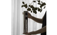 Vase with Cutouts Silver Finishout Vase Modern for Tabletop, Mantel