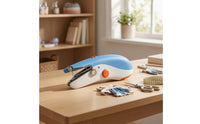 Compact Mini Electric Sewing Machine Metal Needle Handheld Sewing Machine Curved Shape Stitching Device Easy to Use for Mending