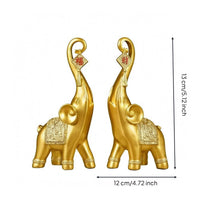 Gold Elephant Figurines Textured Elephant Ornaments Set