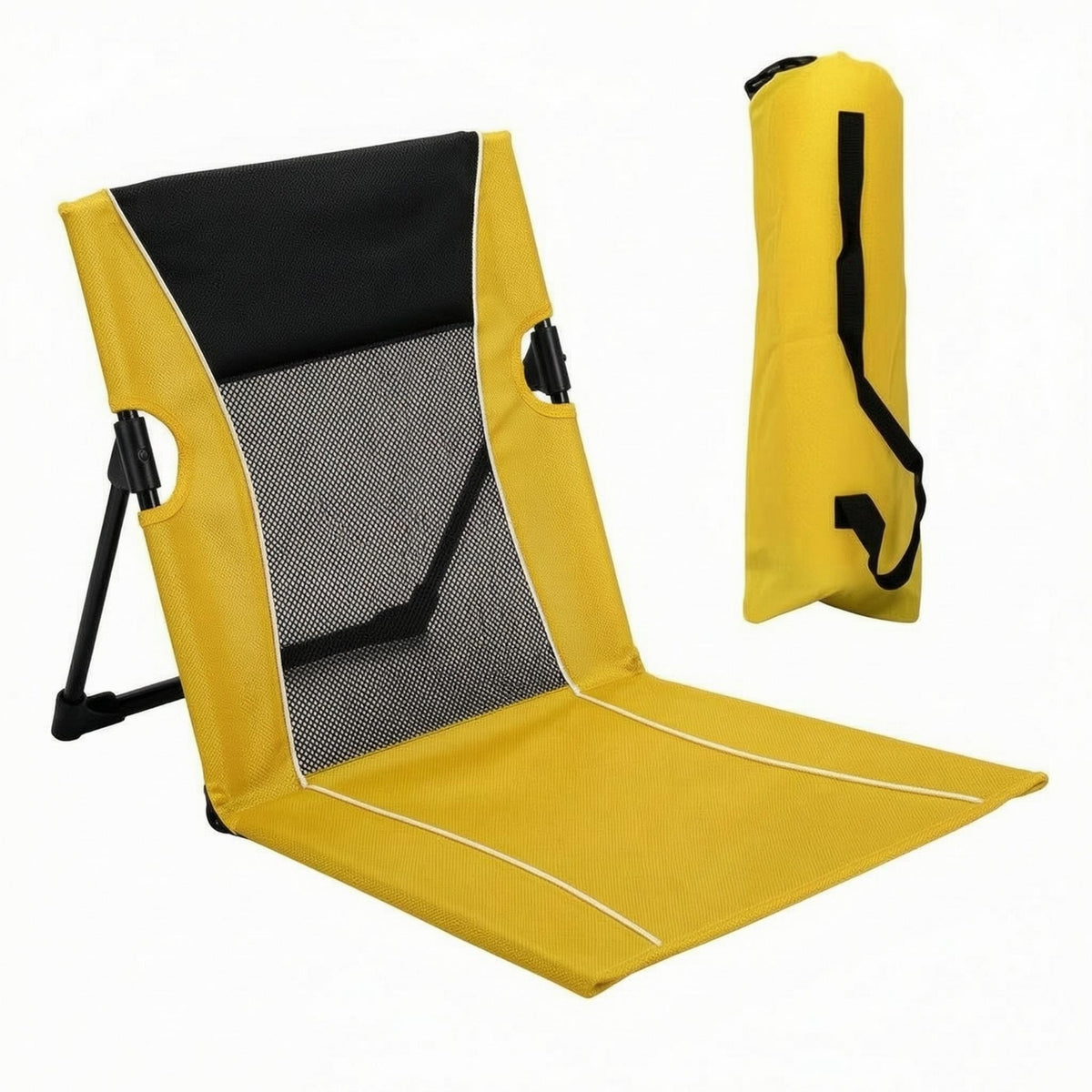 Mesh Backrest Reclining Fold-Flat Chair Aluminum Alloy Frame Portable Camping Chair Oxford Cloth Camp Seat