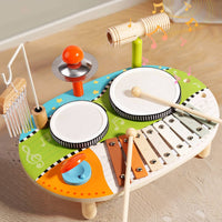 Xylophone Drum Set Rounded Edges Infant Drum and Xylophone Sensory Play Child-Centered Percussion Set for Young Children, Kids, Preschool