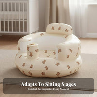Ergonomic Inflatable Baby Sofa Skin-Friendly Material Baby Learn to Sit Chair Non-Slip Bottom Infant Learn to Sit Chair Portable for Infants, Toddlers, Parents, Feeding Time, Playroom, Living Room, Travel