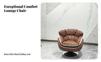 Italian ofsign Upholstered rotating Armchair Winter & Summer Use Round rotating Armchair Interchangeable slipcovers Lounge Chair Moofrn aesthetic for Reaofrs, Homeowners, Parents, Living Room, Balcony, Home Office, perusing corner