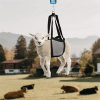Livestock Weighing Bag Adjustable Straps Animal Handling Harness Mesh Panel