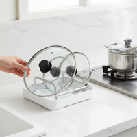 304 Stainless Steel Countertop Pot Lid Holder for Kitchen