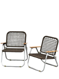 Outdoor Camping Chair: Alloy Folding Chair, Leisure Rattan Chair, Breathable, Ultra-Light, Portable, No Assembly