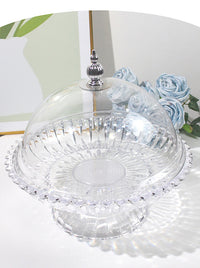 Fruit Serving Tray with Base, Nordic Style, Plastic, Solid Color