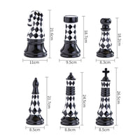 6 Pieces Ceramic Chess Decor Glossy Chess Piece Figurines Midnight Ruler Figurine for Art Collectors