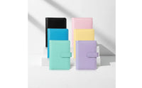 6 Pieces A6 Binder with Pockets Leather-Look Refillable Notebook Binder Loose-Leaf Notebook Reusable Refillable Journal Compact