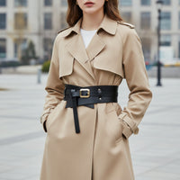 Genuine Leather Belt with Removable Strap Cowhide Waist Cincher Comfortable Wide Belt Soft for Sweaters