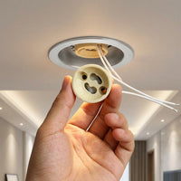 Living Room Bulb Holder for GU10 Lamp, High Temperature Resistant Silicone Wire, 2A 250V Replacement Lamp Holder, DIY Lighting with 10cm Lead
