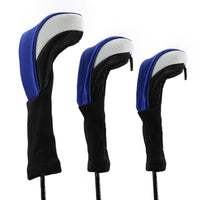 3 Pieces Padded Wood Club Head Form-Fitting Cover-Fitting Golf Club Head Cover Long Neck Sports Accessory Stitched