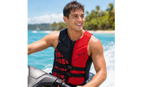 Buoyancy Vest Fitted Neoprene Vest Apparel Sleeveless Adjustable for Jet Skiing, Surfing