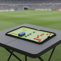 PU Leather Cover Soccer Strategy Board Kit Double-Sided Football Board Zippered Strategy Folder for Coaches, Gameday