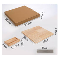 Natural Wood Crochet Blocking Board Metal Pins Wooden Blocking Board Upright Stand Craft Tool Precise Grid