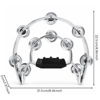 Half Moons Tambourine Lightweight Double-Layer Tambourine Sturdy Musical Instruments for Students, Dancers,