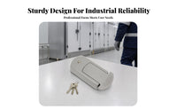 Industrial Door Handle Lock Assembly Rectangular Keyed Door Lock Flush Cover Rounded Edges