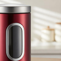 Multipurpose Food Canister with Window Modern Design Stainless Steel Canister with Window Easy to Clean Airtight Coffee and Tea Jar for Countertop