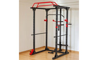 Power Cage with Pulley System Space-Saving Squat Rack with Pulley System Versatile Multi-Function Training Rack for Fitness Enthusiasts, Home Gym
