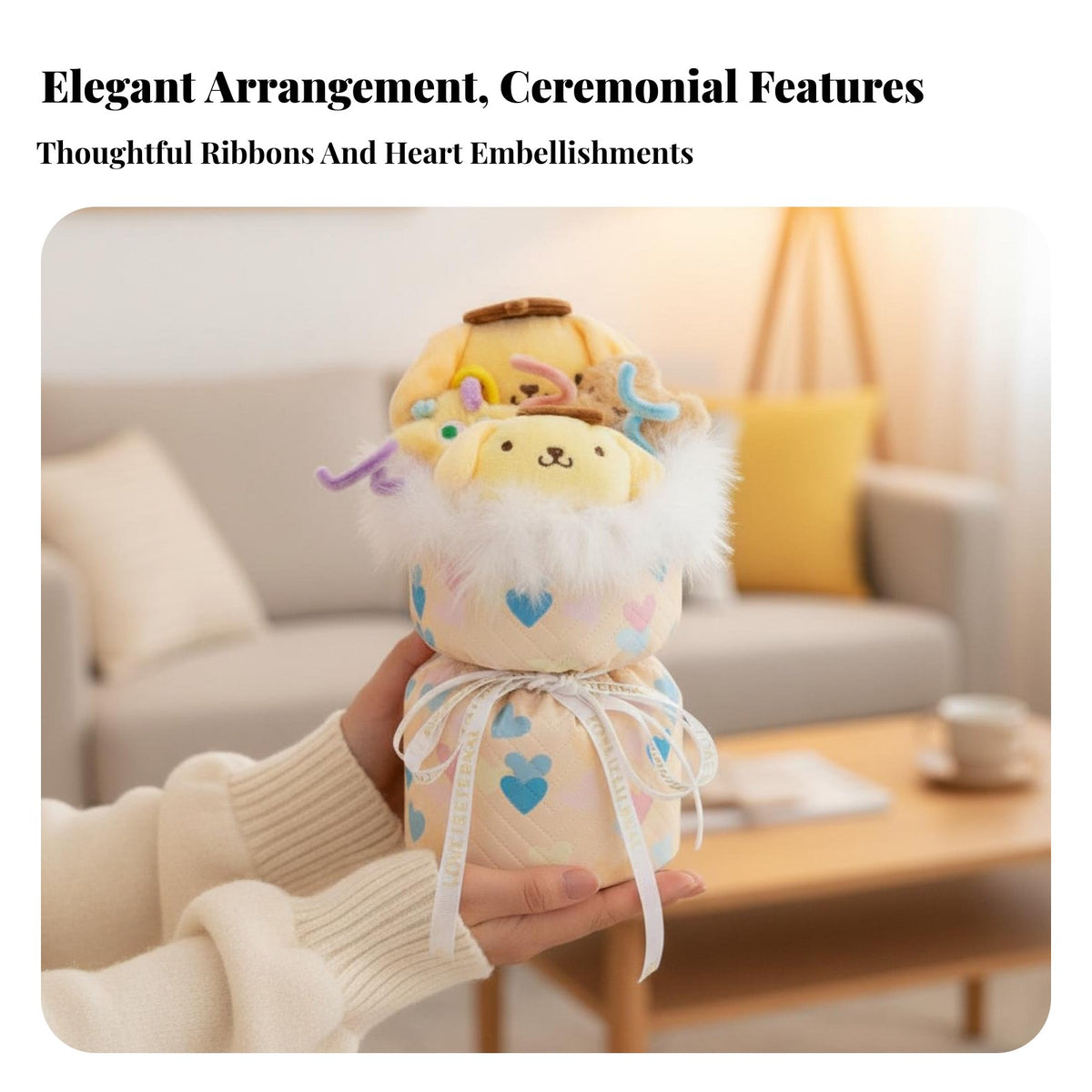 Cartoon Character Soft Bouquet Stylized Stuffed Animals Soft Doll Bouquet Gift Box Handmade Souvenir Stuffed Character Flower Arrangement for Women
