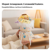 Cartoon Character Soft Bouquet Stylized Stuffed Animals Soft Doll Bouquet Gift Box Handmade Souvenir Stuffed Character Flower Arrangement for Women