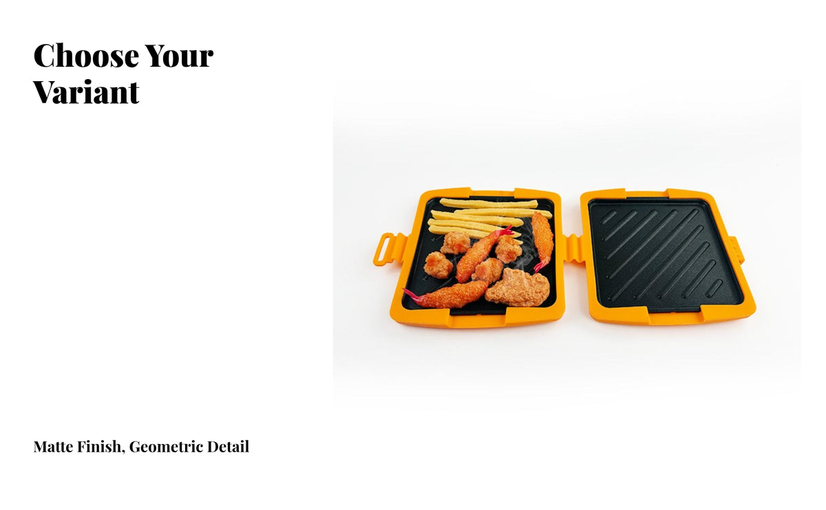 Microwaveable Silicone Sandwich Tray | Hinged Clamshell Design, Microwave Sandwich Maker, Diagonal Raised grooves, Microwave Toastie Maker, for Office