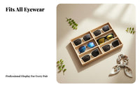 Solid Wood Eyewear Organizer Compartmentalized Design Sunglasses Organizer Tray Easy Access Wooden Sunglasses Display Tray for Retailers, Market Stall