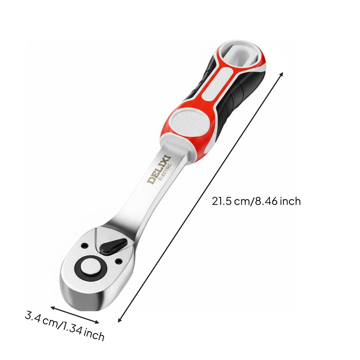 Industrial Grade 72-Tooth Ratchet Wrench 5-Degree Swing Arc 72-Tooth Ratchet Handle Chrome Vanadium Steel for Mechanics, Auto Repair, Garage