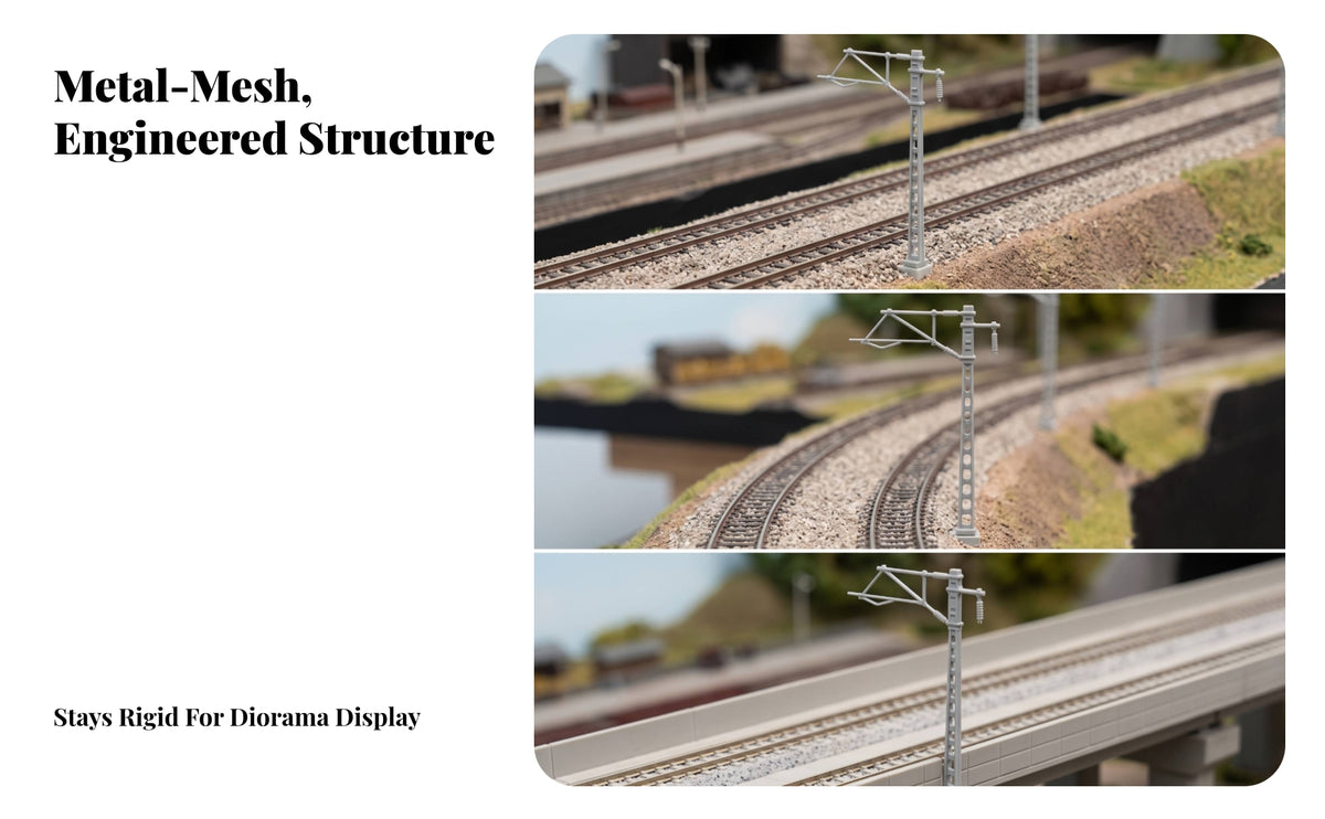 1:160 Railway Fence | Support Parts, Compact Industrial Design, Model Railway Fence, for Train Layouts