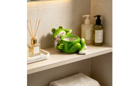 Frog Planter Whimsical Frog Flowerpot Compact Planter with Flower Embellishment for Patio Table