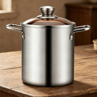 stainless steel Deep Fryer PotEasy to Clean Fry Pot Glass Lid Cookware for Home Kitchen