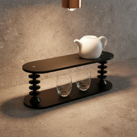 Retro Cosmetic Organizer 2 Tiers Organizer Black Storage Rack Stylish Look Freestanding Cup Holder Shelf for Office, Vanity