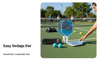 Fiberglass Pickleball Paddle Lightweight Pickleball Paddle Set Hexagonal Center Racket Long-Lasting Shielded Rim Sports