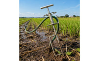 T-Handle Hose Guiding Stake Support Rings Hose Turning Tool Bent Base Silver Finish for Farm Spraying