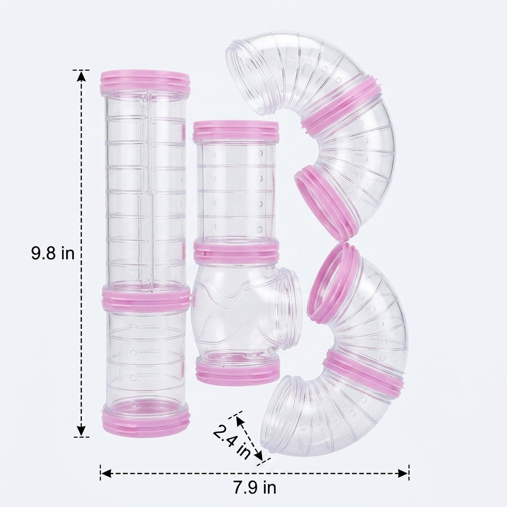 DIY Hamster Tunnel Modular Connectors for Hamster Cage Accessories, 5.5 cm Hamster Tunnel Maze Kit for Small Rodent Habitat Expansion