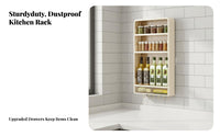 Multi-Tier Spice Rack Drill Installation Multi-Tier Wall-Mounted Organizer Space-Saving Design Kitchen Organizer for Home Cooks, Homeowners, Washroom