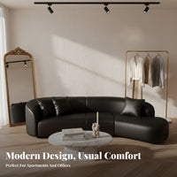 Curved Couch Light Luxury design Curved Settee Retro-Inspired Sofa for Apartment Dwellers, Interior Designers, Reception Area, Boutique, Living Room
