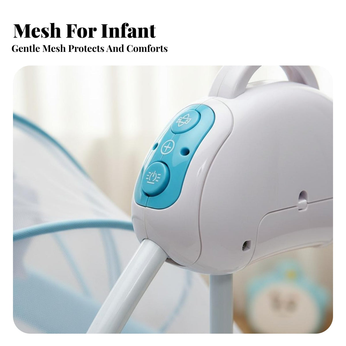 Foldable Design Electric Swing Cradle Adjustable Timer Electric Rocking Bassinet Wireless Controller Controlled Nursery Furniture Includes Net for Infants, Newborns, New Parents, Bedroom, Indoor, Living Room, Travel