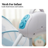 Foldable Design Electric Swing Cradle Adjustable Timer Electric Rocking Bassinet Wireless Controller Controlled Nursery Furniture Includes Net for Infants, Newborns, New Parents, Bedroom, Indoor, Living Room, Travel