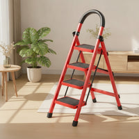 Anti-Slip Step Ladder with Handrail Foldable Step Ladder with Handrails Sturdy Stable for Homeowners, Seniors, Indoor, Kitchen, Apartment, Closet
